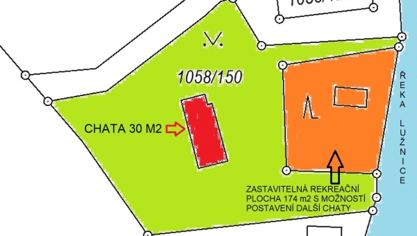 PRODÁNO - Prodej chaty 30 m², na pozemku 782 m², Lužnice - Třeboň